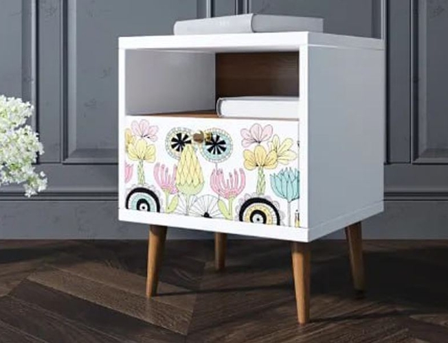 Тумбочка Berber с одним ящиком 3 принт (Арт BB06/Print_03)