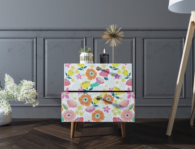 Тумбочка Berber с двумя ящиками 08 принт (Арт BB03/Print_08)