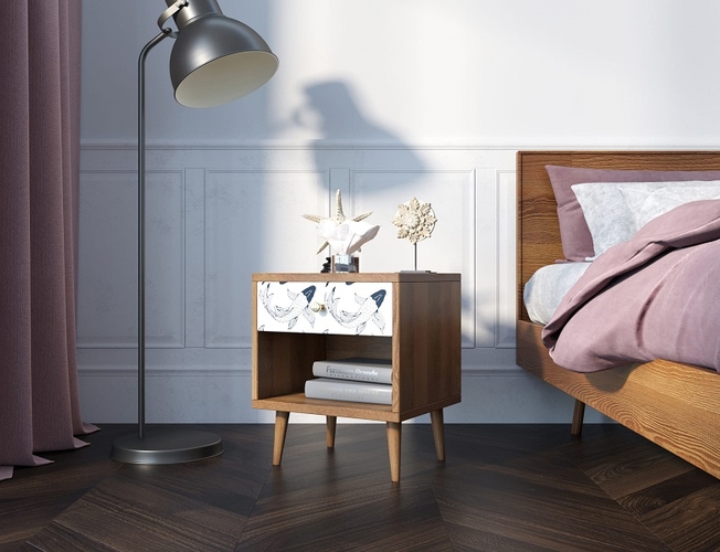 Тумбочка Berber с открытой полкой 36 принт (Арт BB33/Print_36)