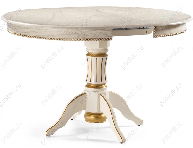 Обеденный стол Павия 100 крем с золотой патиной (Арт. 450818)
