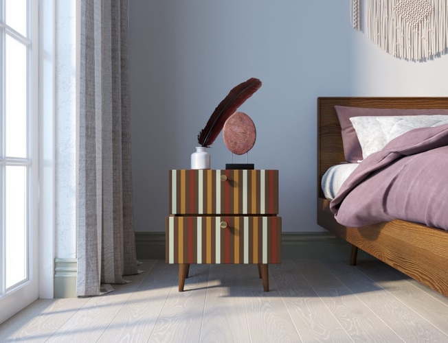 Тумбочка Berber с двумя ящиками 20 принт (Арт BB03/Print_20)