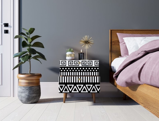 Тумбочка Berber с двумя ящиками 19 принт (Арт BB03/Print_19)