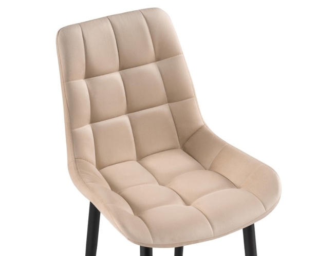 Стул на металлокаркасе Челси велюр бежевый/черный (Арт.502082)