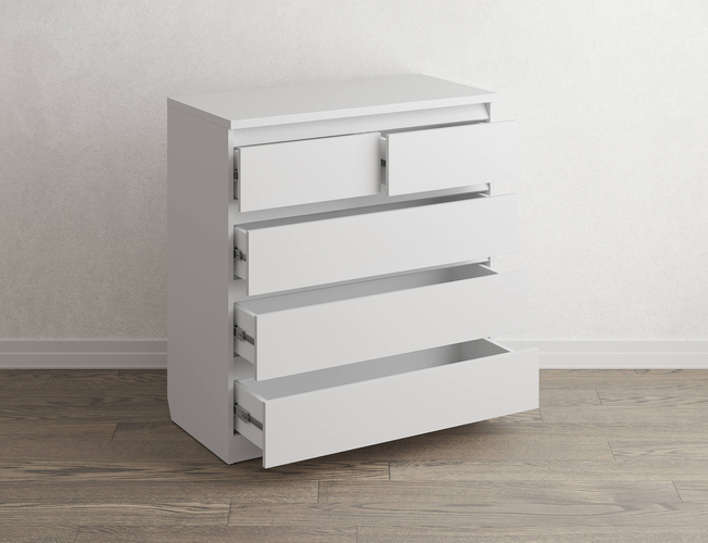 Белый комод Aksel 5 ящиков