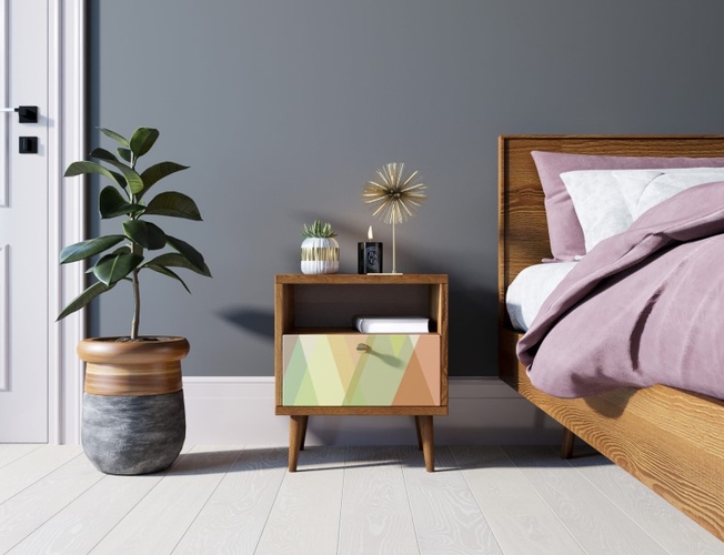 Тумбочка Berber с одним ящиком 16 принт (Арт BB06/Print_16)