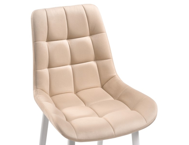 Стул на металлокаркасе Челси велюр бежевый/белый (Арт.502083)